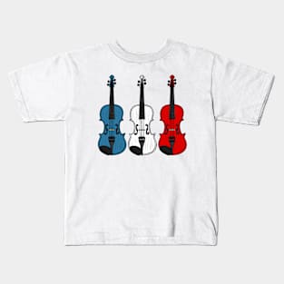 Violin French Flag Violinist Musician France Kids T-Shirt